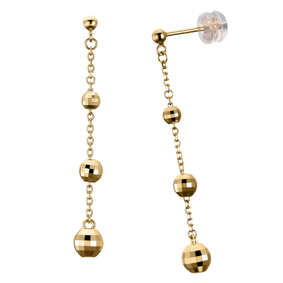 ファセット ミラクル〕K18イエローゴールド ピアス | 高品質 金・プラチナ