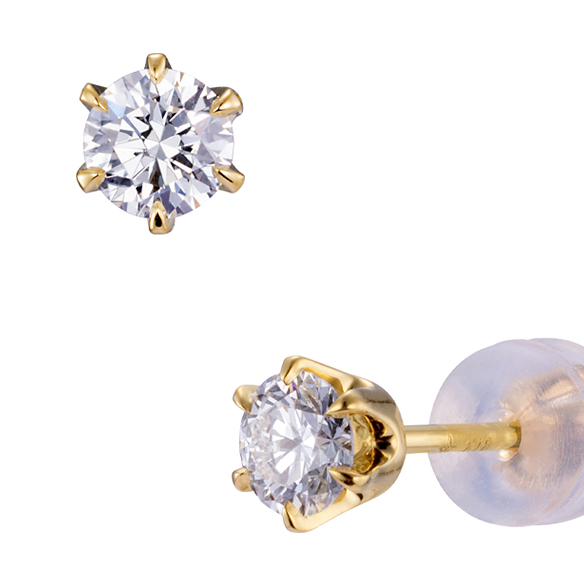 K18イエローゴールド ダイヤモンド ピアス 合計約0.4カラット | 高品質