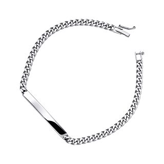 プラチナ プレートチェーンブレスレット （2面カット/キヘイ） 12g