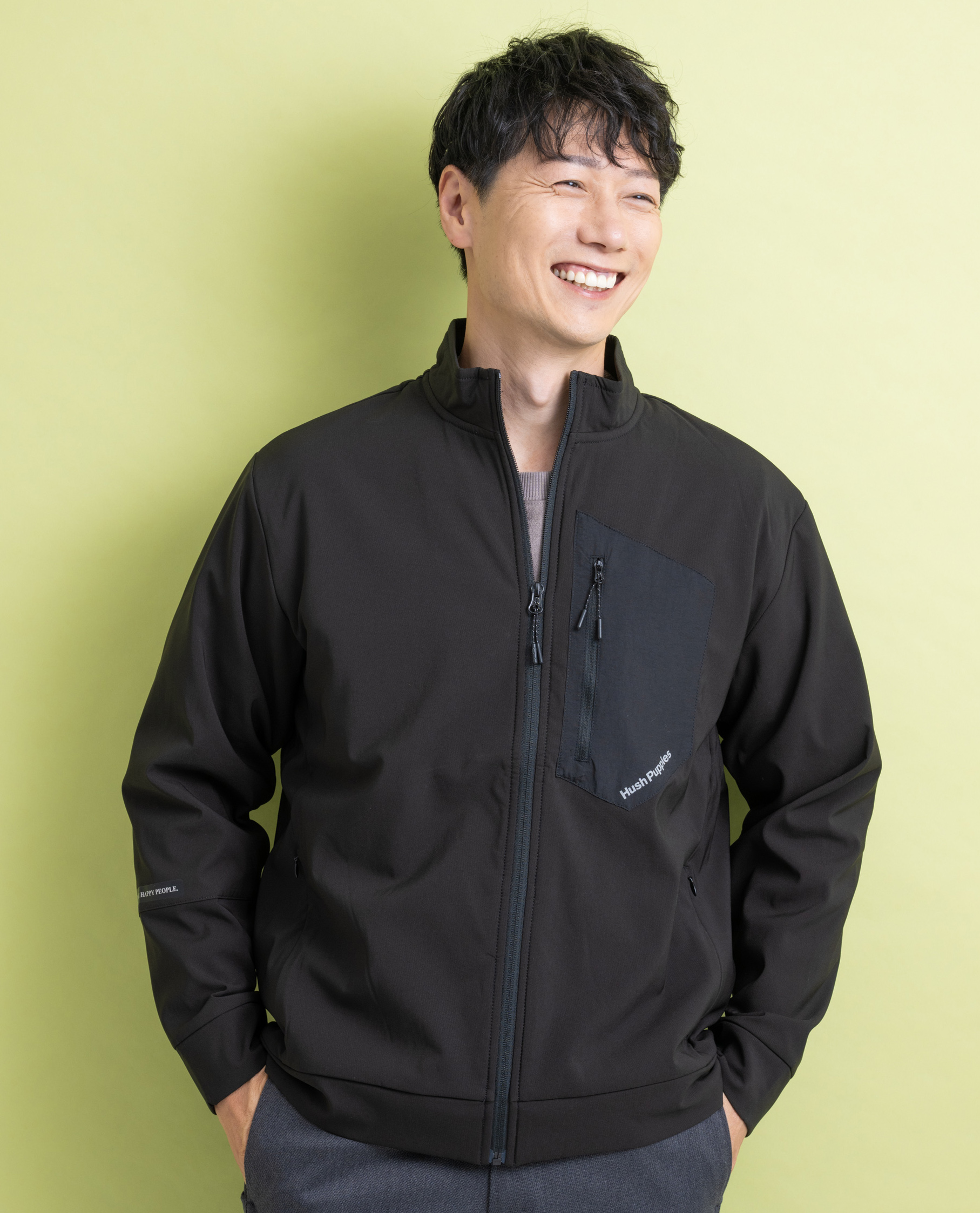 撥水裏起毛全開ZIPブルゾン【セットアップ対応】 - ハッシュパピー