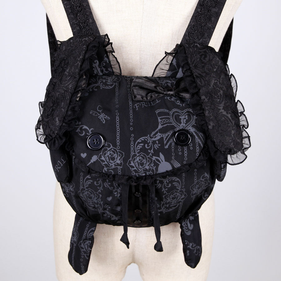 Lovely Bunny Frill Backpack / BK – h.NAOTO WEBSHOP