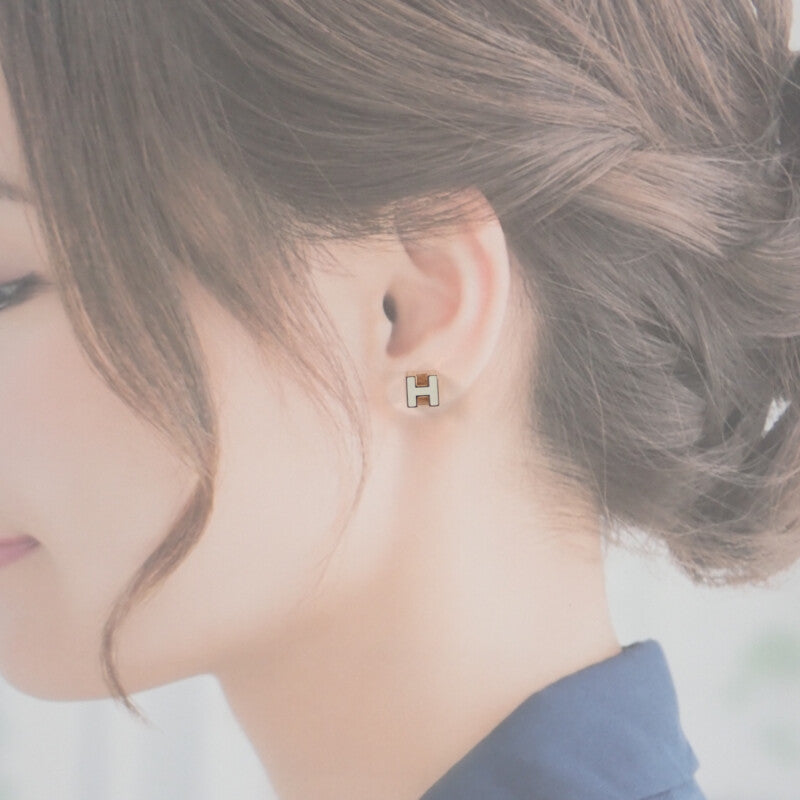 エルメス HERMES カージュドアッシュ Hキューブ ピアス メタル