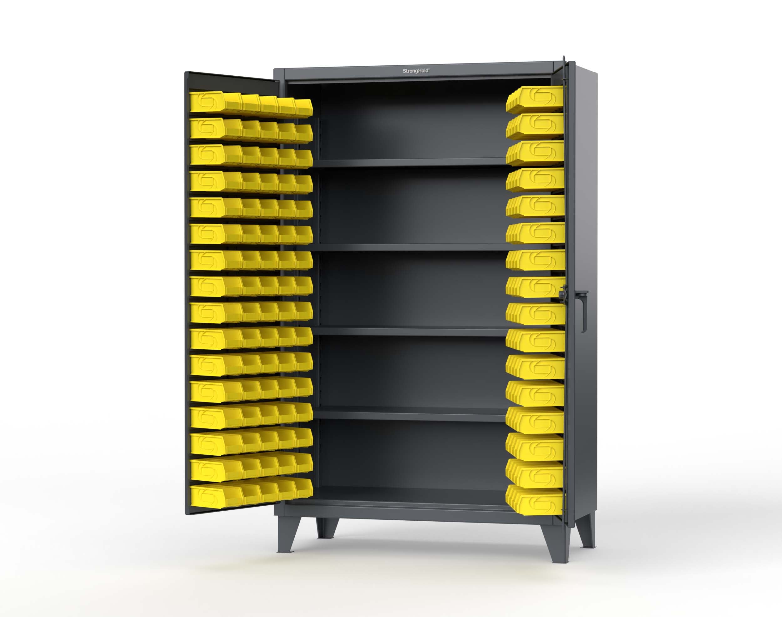 Extreme Duty 12 GA Bin Cabinet w/ 4 Shelves, 46-bs-244 | Strong Hold