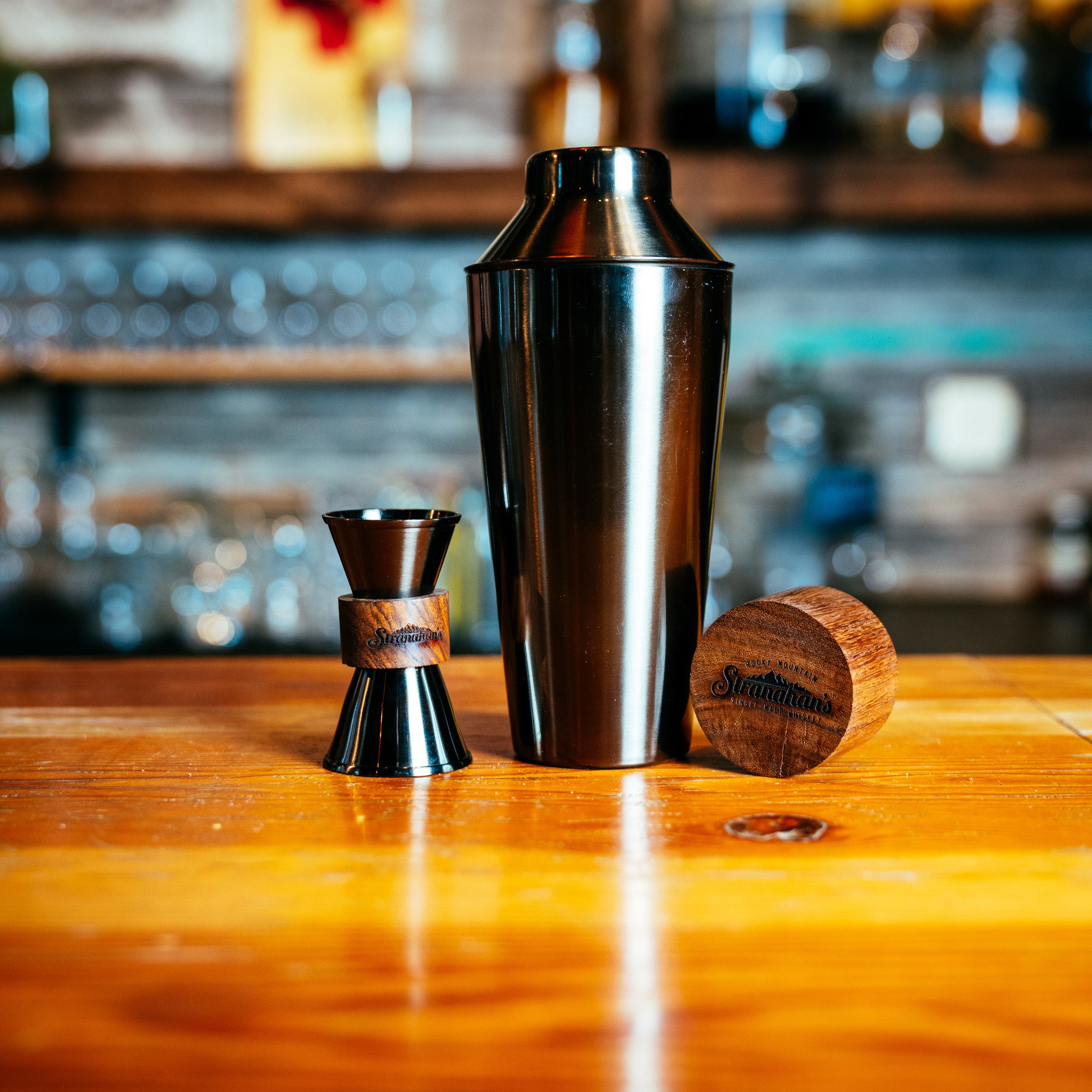 Wood & Gunmetal Jigger | Stranahan's Shop