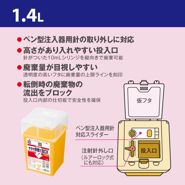 サラヤ｜サラヤ針捨てBOX 1.4L: サラヤハイジーンショップ