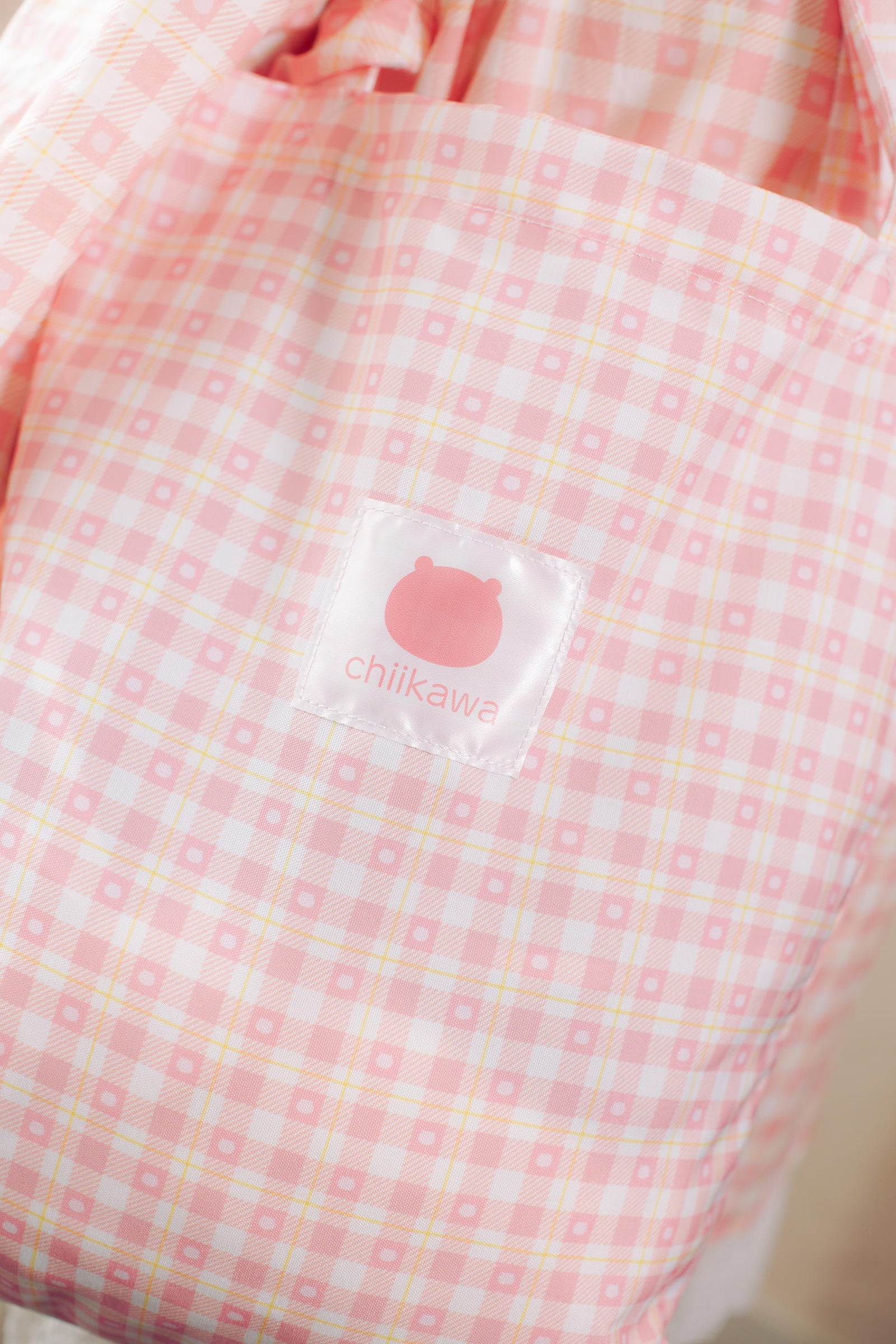 ちいかわ チェックシリーズ トートバッグ（チャーム付き） ちいかわ ピンク