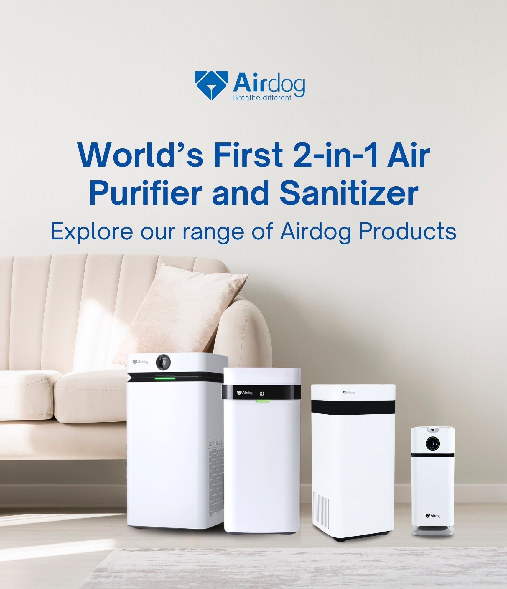 Airdog X1D Tabletop Air Purifier and Sanitizer For Home Bedrooms