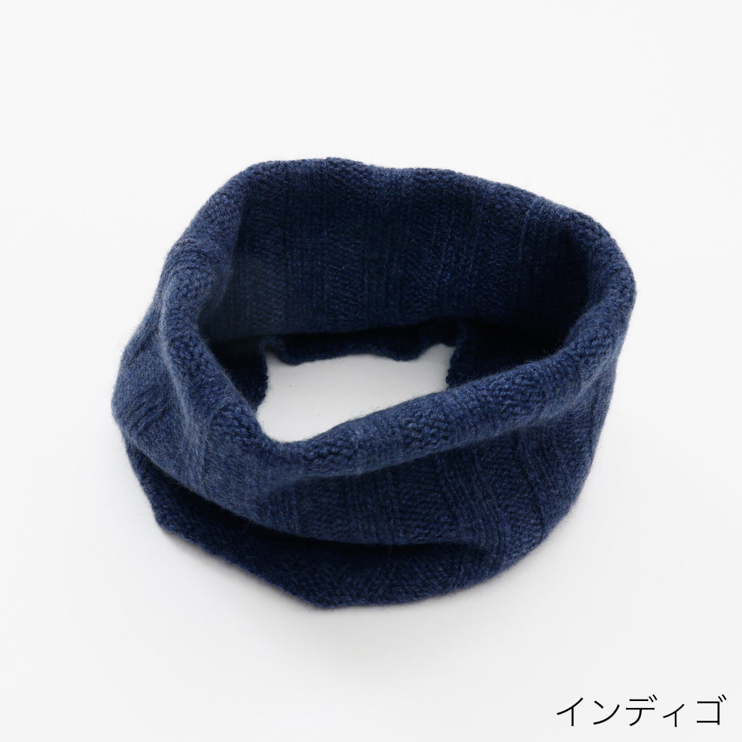 100% Cashmere Wide Rib Neck Warmer [Accessories Made in Japan