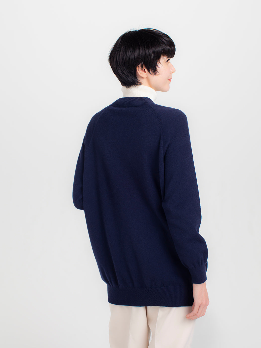 日本製】カシミヤ100% ミドルレングス Vネック カーディガン レディース