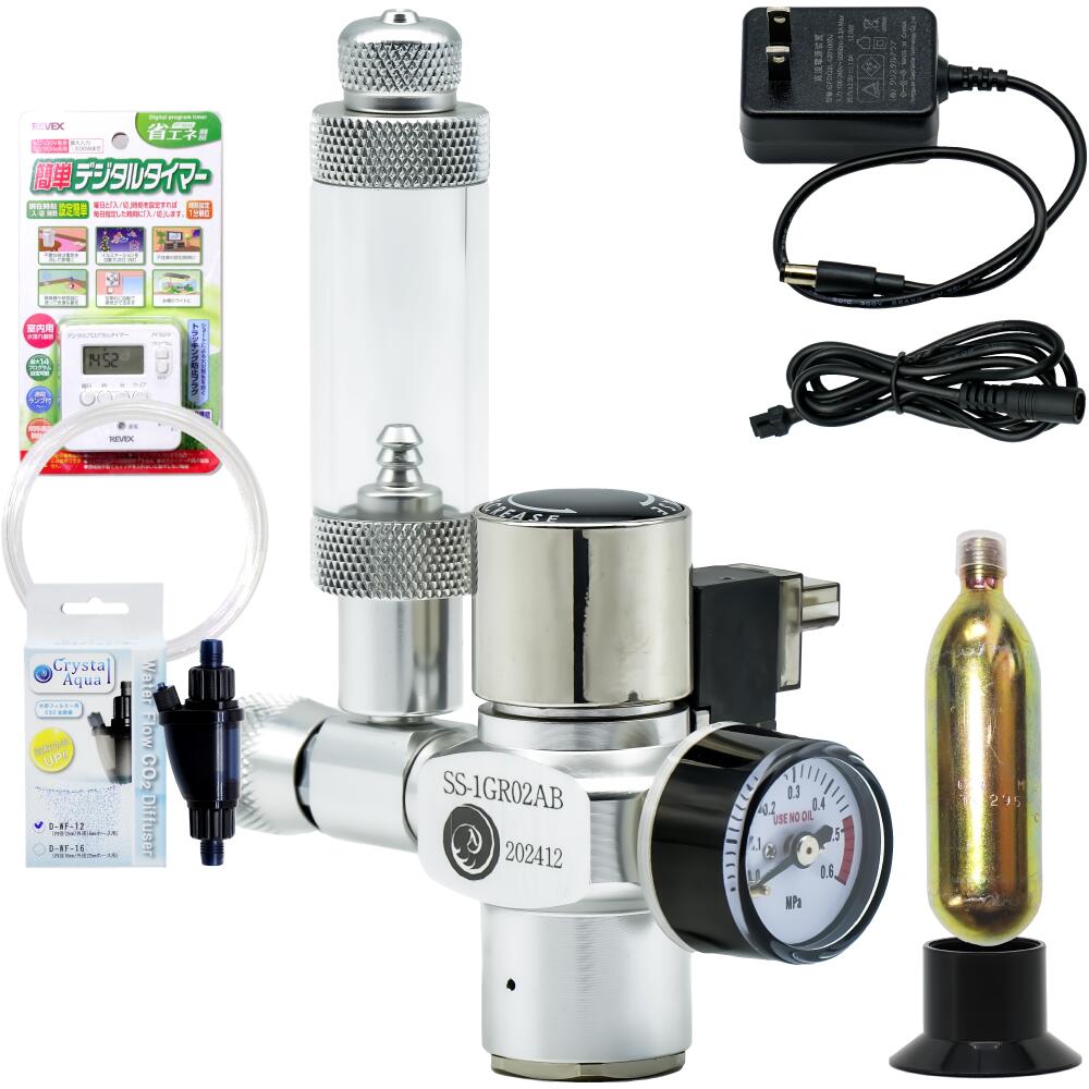 楽天市場】クリスタルアクア CO2レギュレーターSS-1GR02AB：低流量