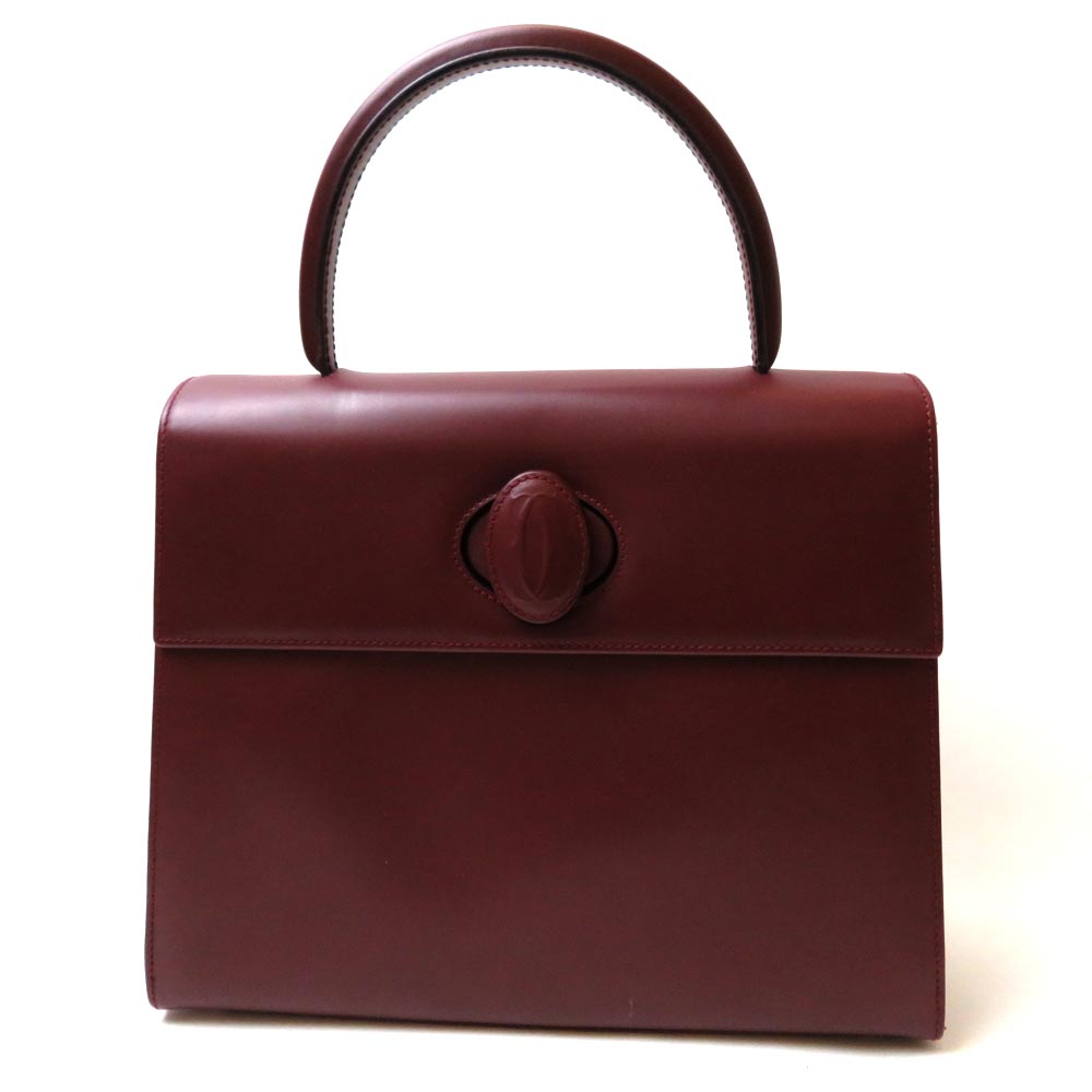 美品】カルティエショルダーバッグ／ターンロック斜め掛け A4 レザー