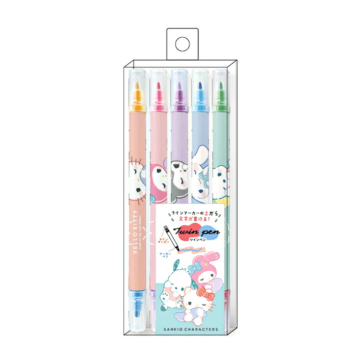 楽天市場】サンリオキャラクターズ マイルドマーカーペン 5色セット