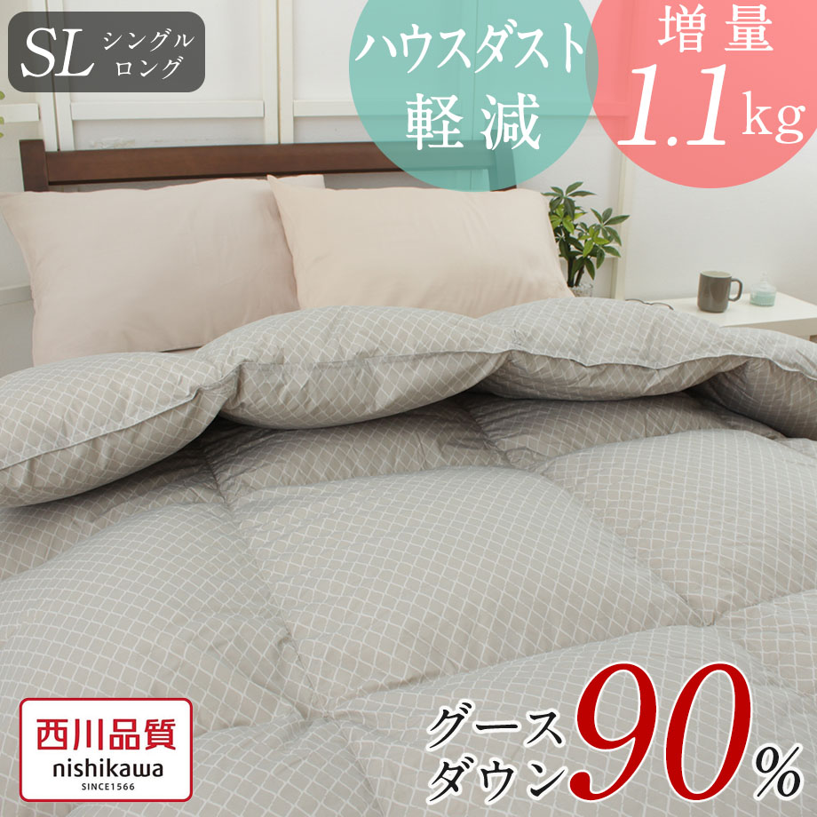 楽天市場】＼SS特価／羽毛布団 西川 ホワイトグース90％ シングル