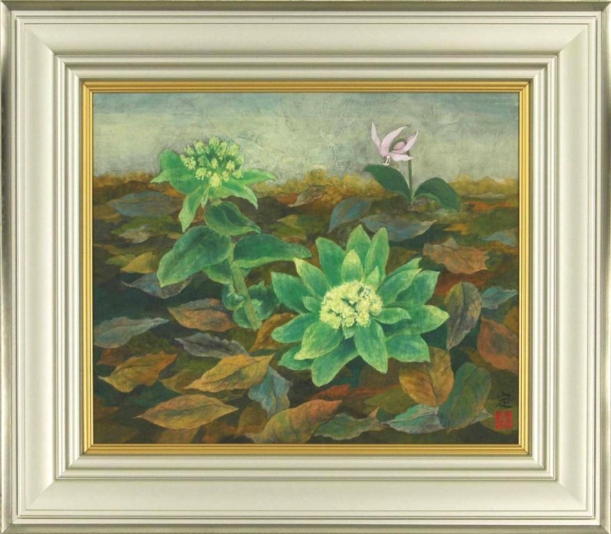 楽天市場】早坂 信 「花と三彩壺」 日本画4号 : 小野画廊