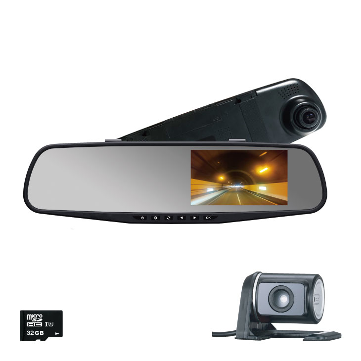 楽天市場】ドライブレコーダー ミラー型 リアカメラ付き ルームミラー