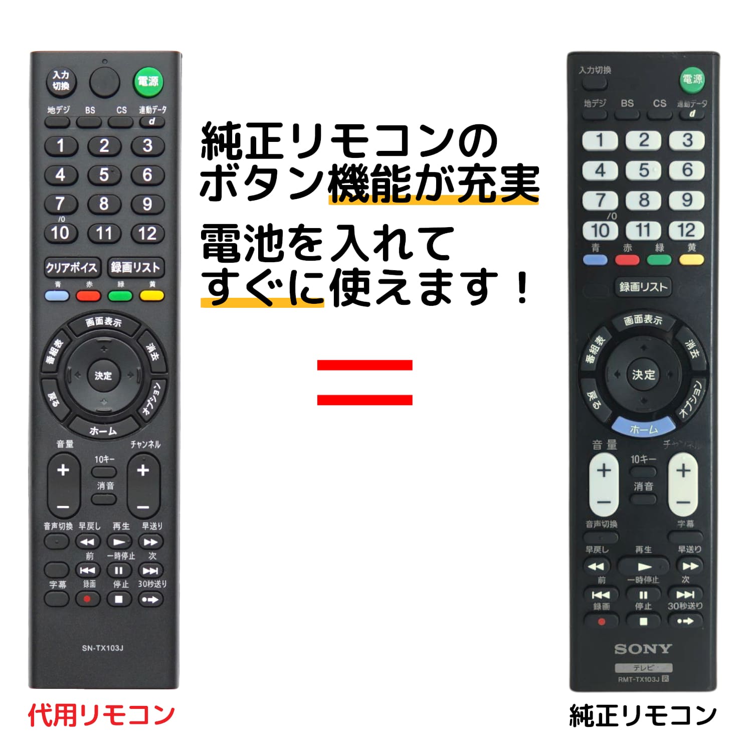 楽天市場】ソニー ブラビア テレビ リモコン RMT-TX100J RMT-TX101J