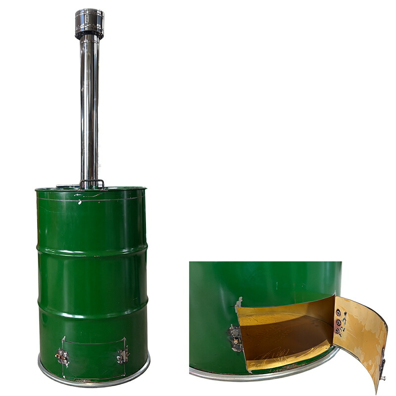 楽天市場】ドラム缶焼却炉 フタ付き 煙突なし カラー2色 シルバー