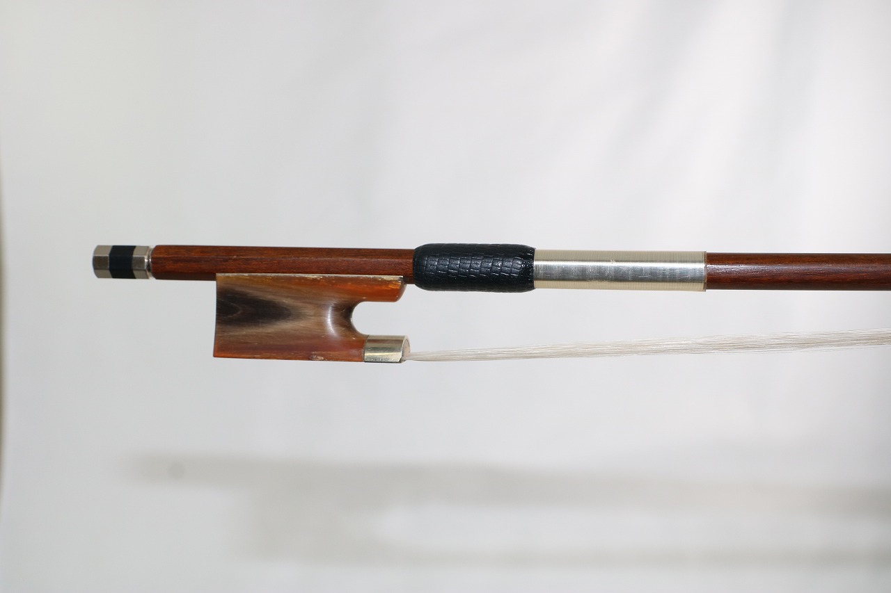 バイオリン弓 鼈甲フロッグ 4/4 毛替え済み バイオリン弓フロッグ 弓毛