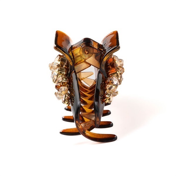 Complex Biz＞ラインドストーン バンスクリップ(ライトブラウン