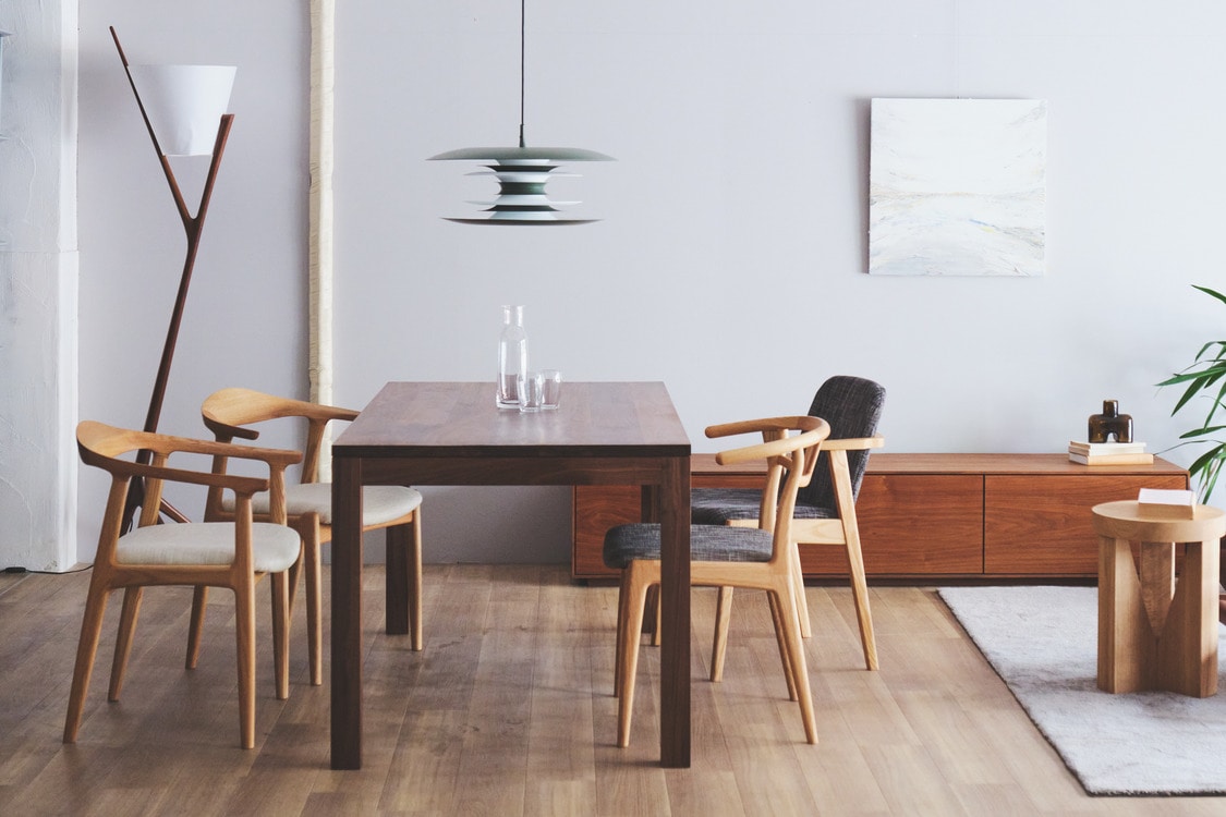 ラク セミアームチェア (樹種ウォールナット 張地ランクAランク