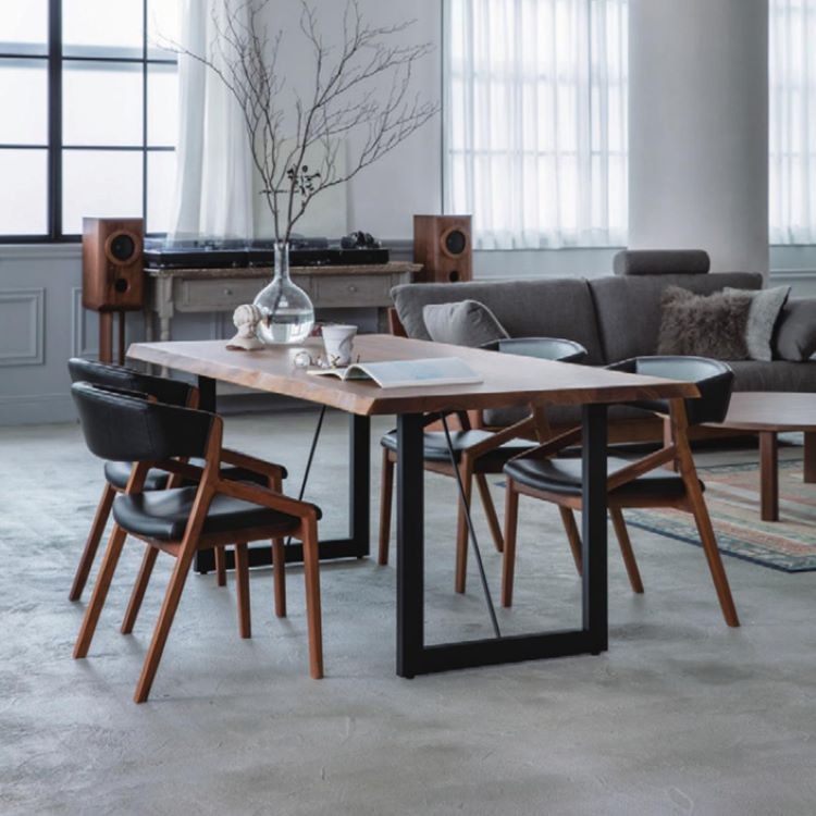 コロナ アームチェア (背もたれ木タイプ / レザー) | ナガノインテリア