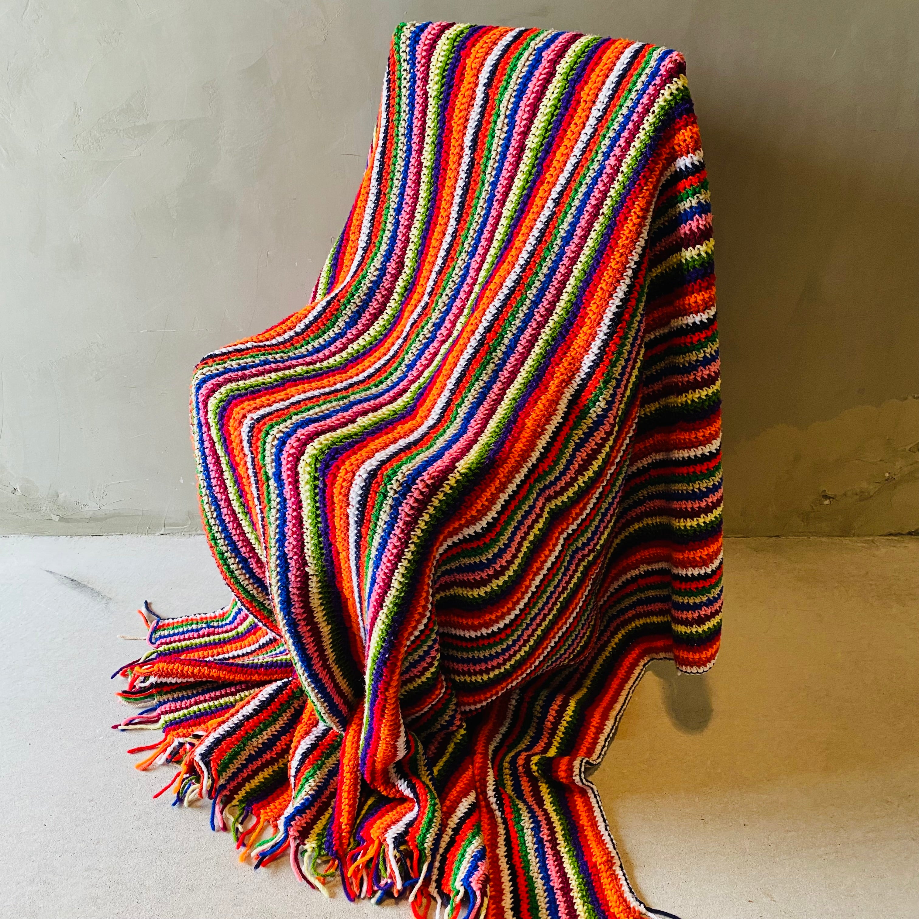 USA vintage】グラニーブランケット ラグ カラフル ギザギザ 【公式通販】