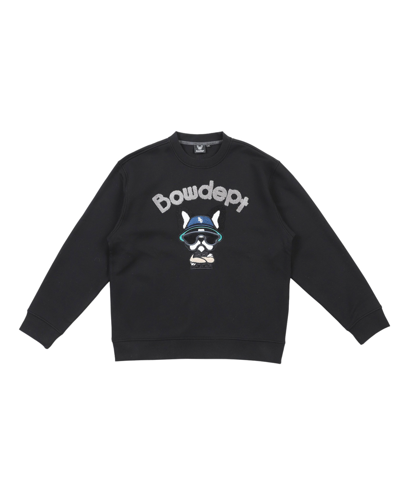 Bowdept】裏起毛サガラ刺しゅうクルートレーナー【ユニセックス】 - YEVS