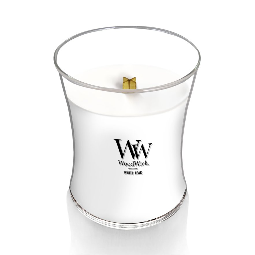 WoodWick Medium Hourglass Candle - White Teak – ShopCGX