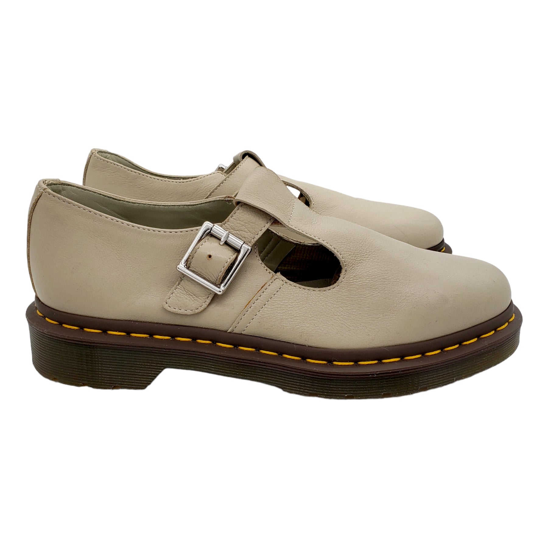 Dr. Martens Polley Ivory T-Bar Shoe | Shop from Crisis Online