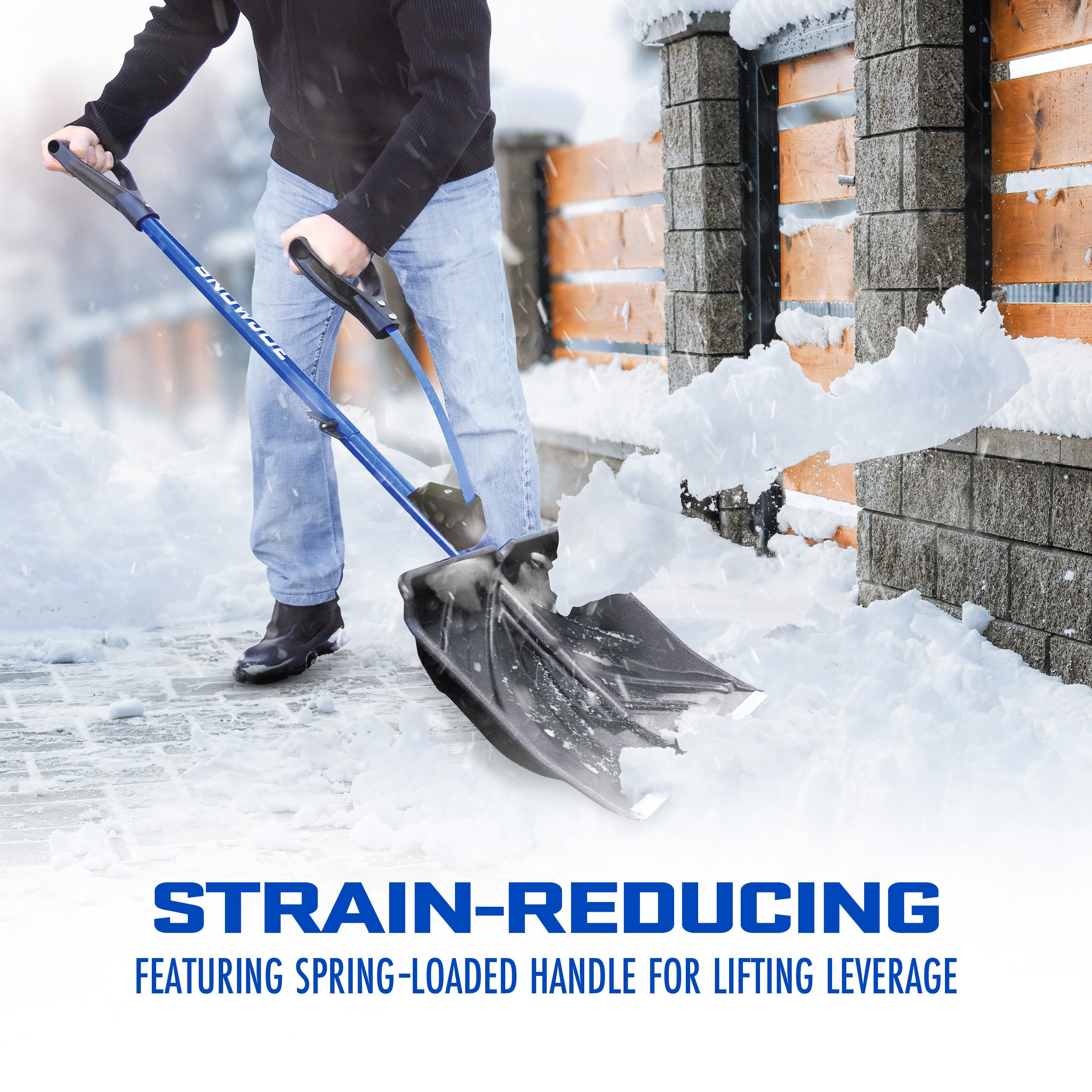 Snow Joe Shovelution Strain Reducing Snow Shovel w/ Spring-Assist