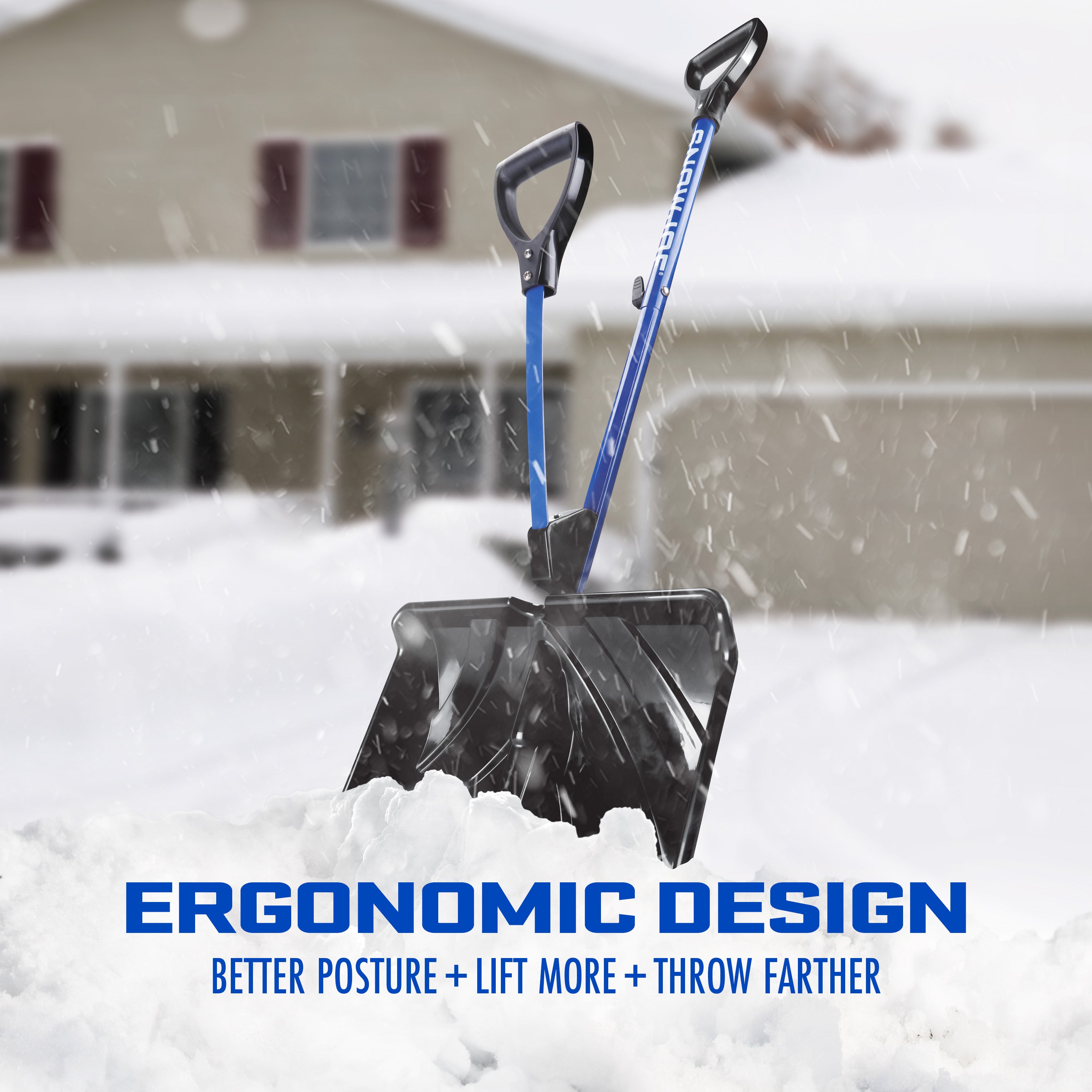 Snow Joe Shovelution Strain Reducing Snow Shovel w/ Spring-Assist