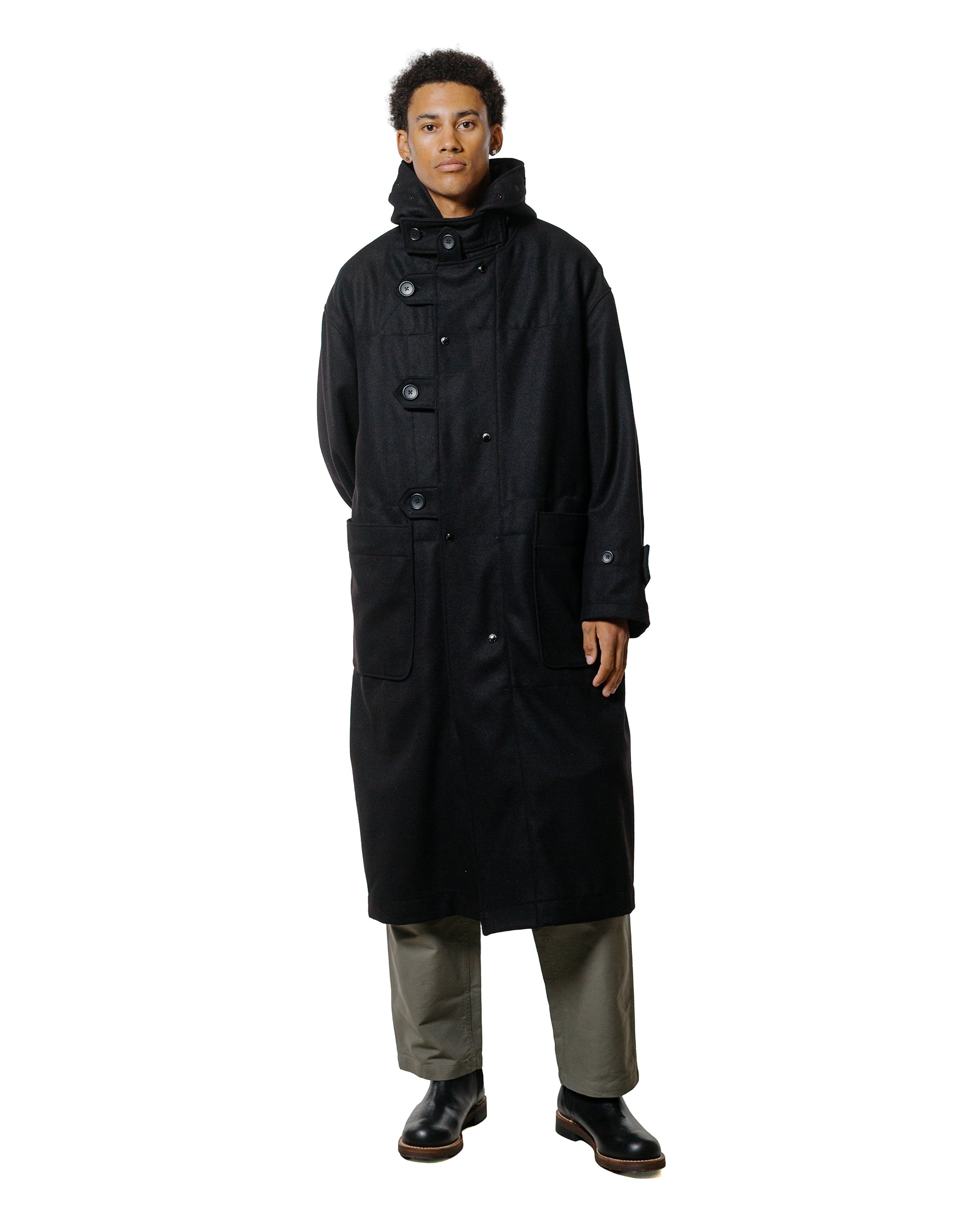 Engineered Garments Duffle Coat Black 24oz Wool Melton