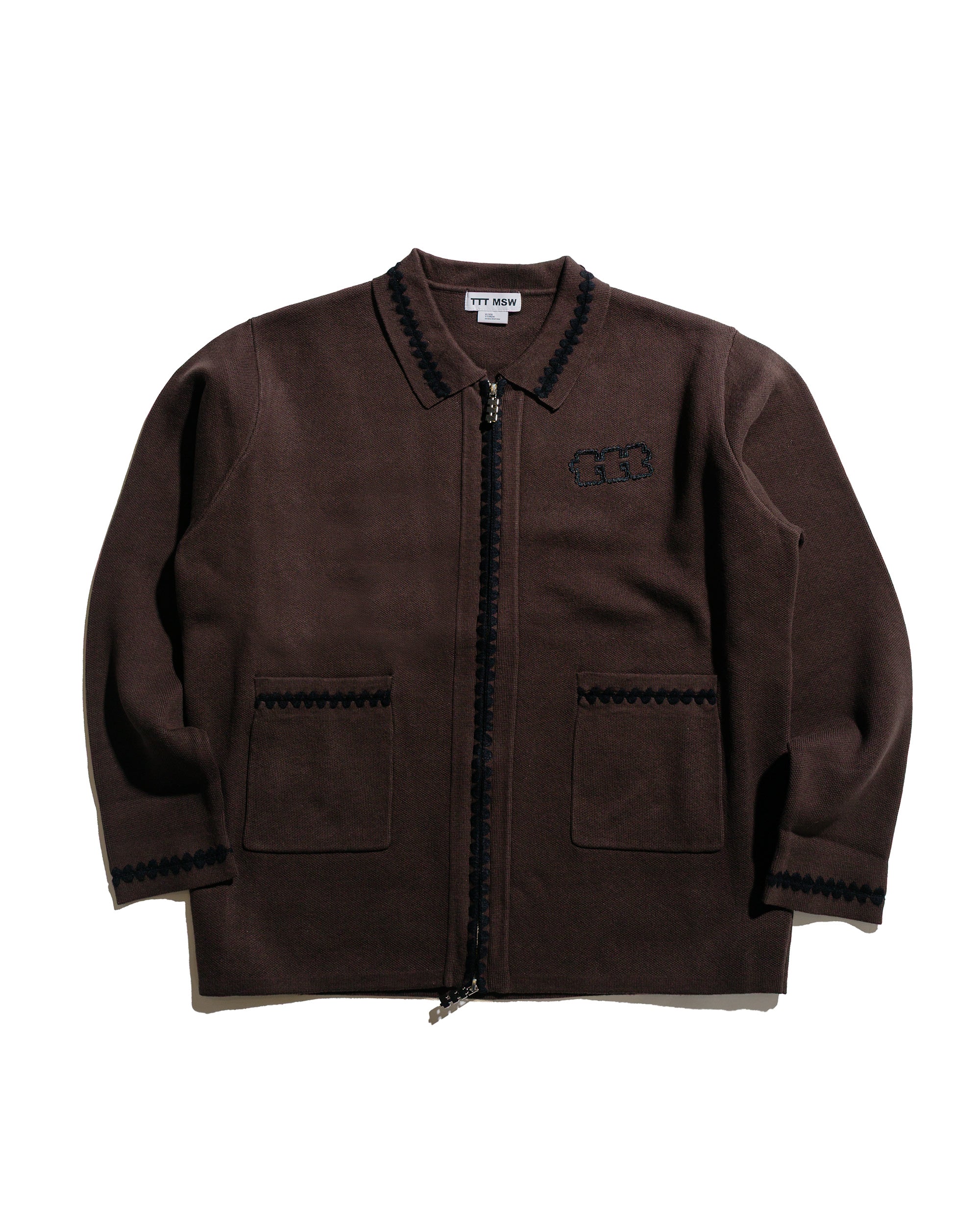 TTT MSW Knit Polo Cardigan Brown