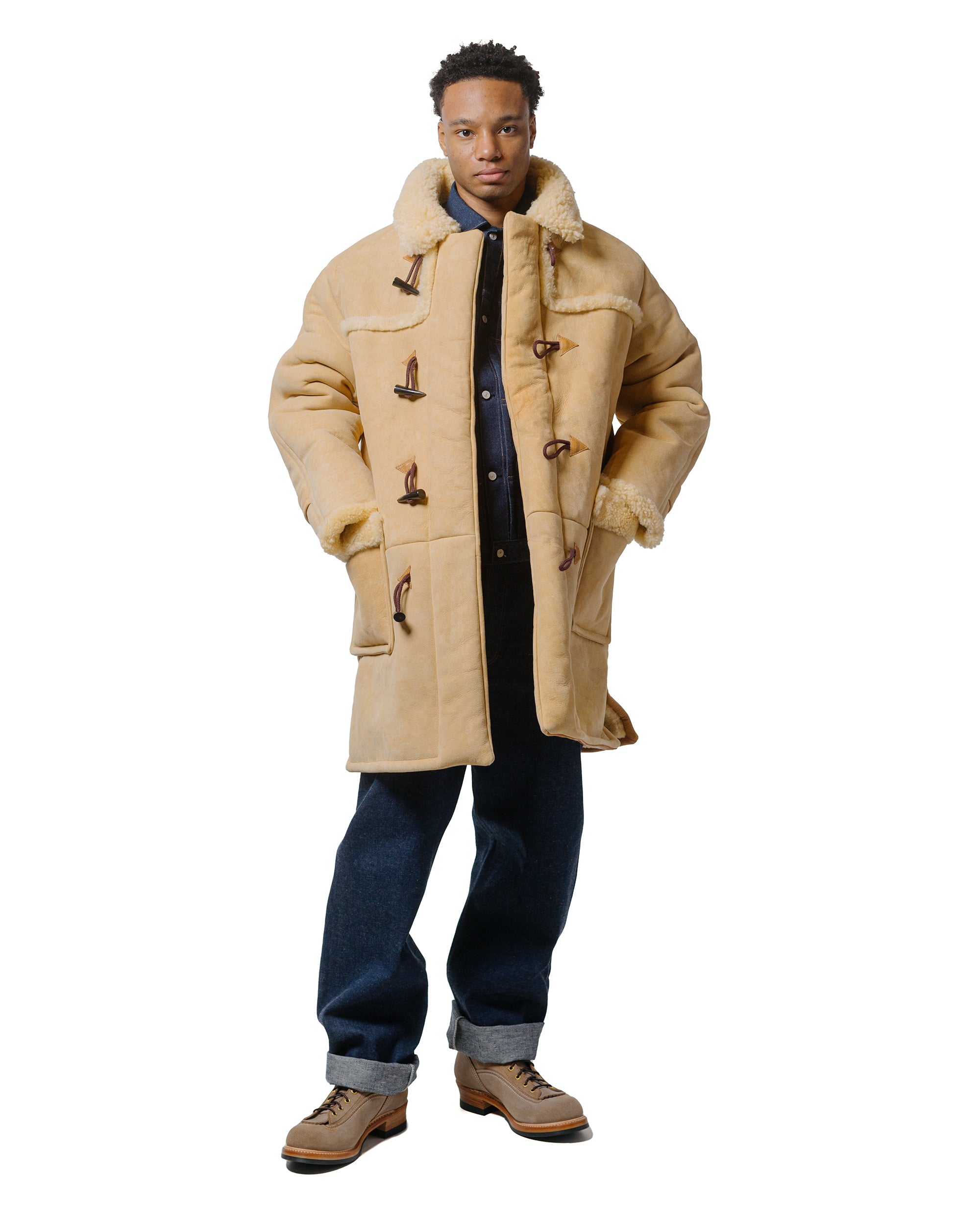 The Real McCoy's MJ21123 Mouton Duffle Coat Beige