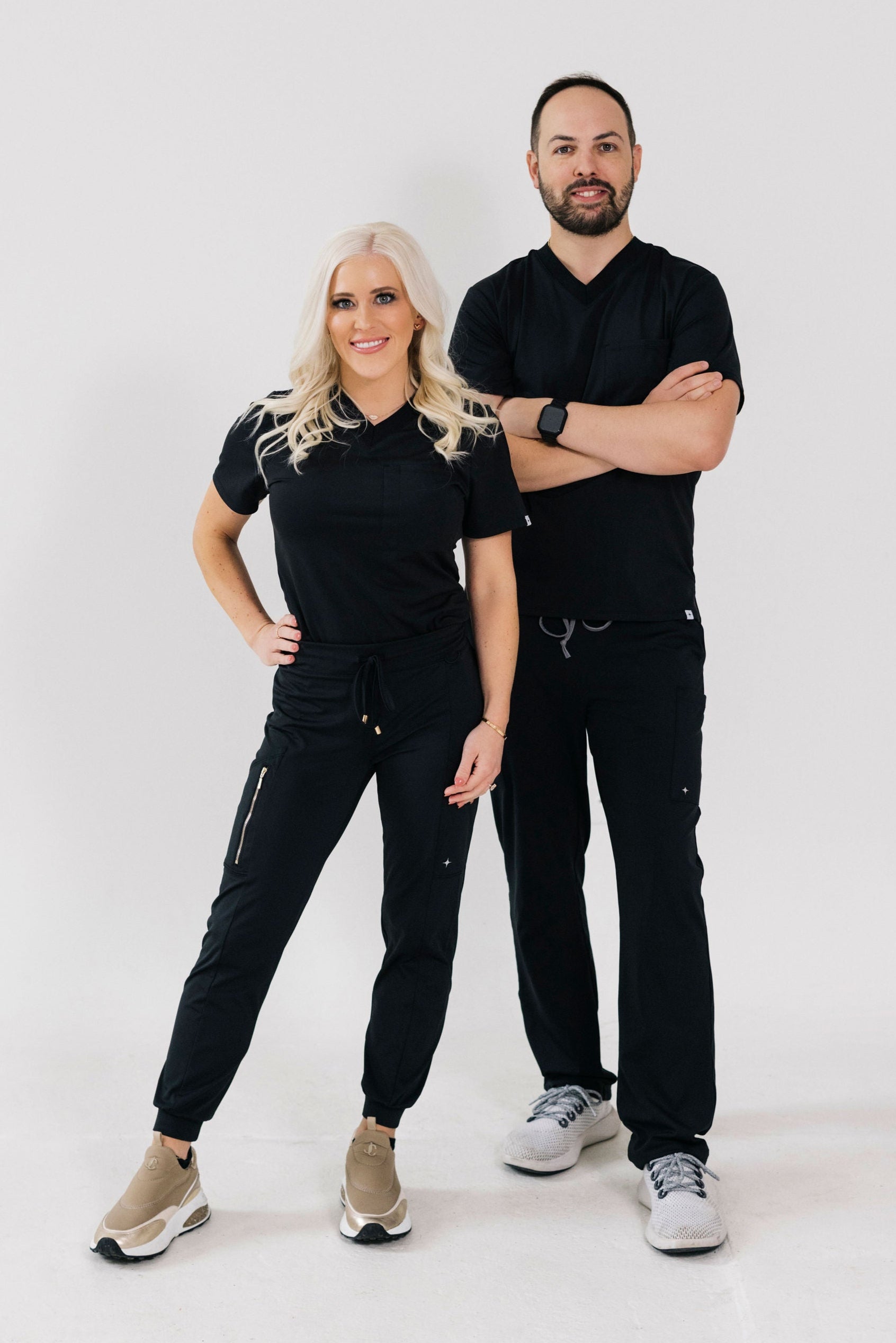 Black V-Neck | Women's Scrub Top | LuMED Scrubs