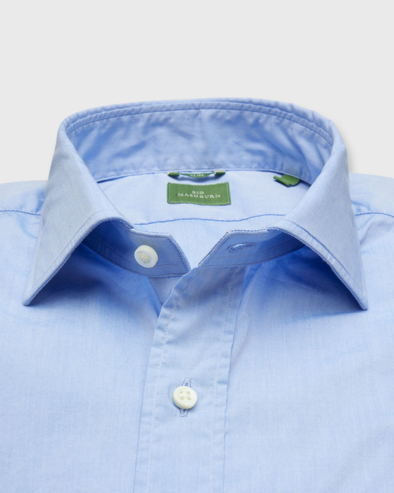 Slim-Fit Spread Collar Sport Shirt in Light Blue Chambray | Shop