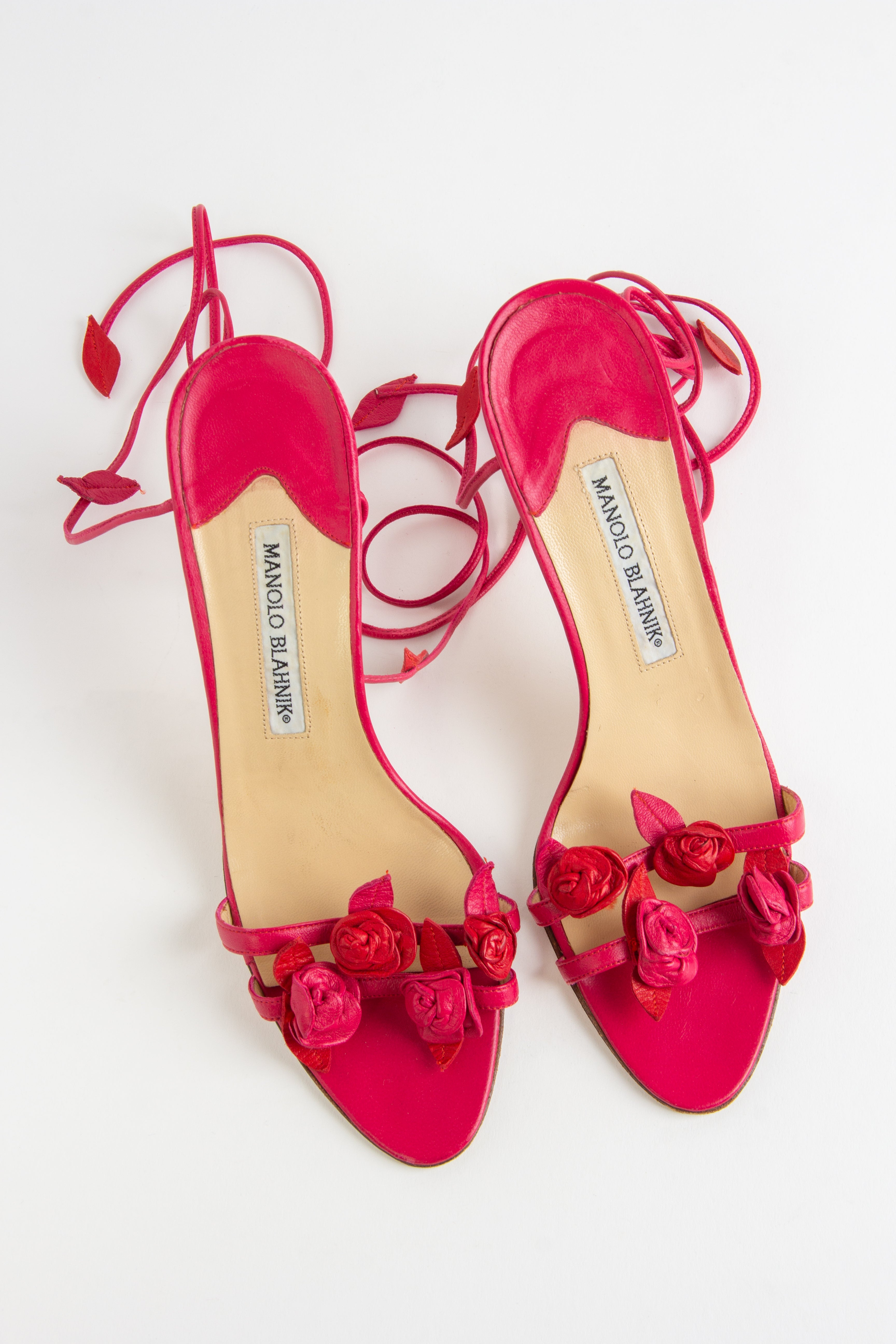 Rare Manolo Blahnik Pink Rose Vine Heels (IT 38)