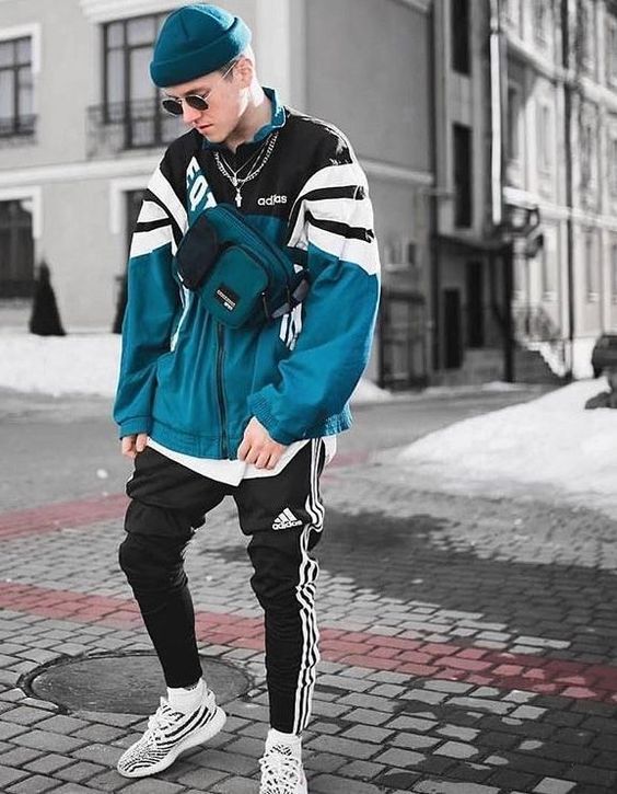 adidas 」のラインパンツでつくるスポーティミックスのメンズ