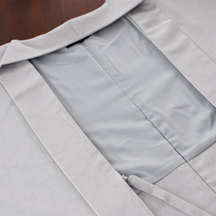 東レ素材 日本製 洗える 袷 江戸小紋 長羽織 雪輪 銀灰 色 グレー