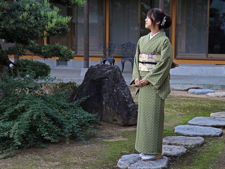 シルック 新入荷 数量限定 街着屋ノ 洗える 袷きもの 小紋・荒磯模様