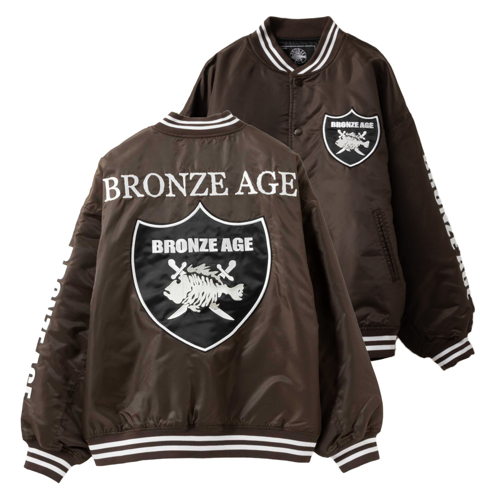 BRONZE AGE（ブロンズエイジ） スタジャン メンズ ゆったり ロゴ 刺繍