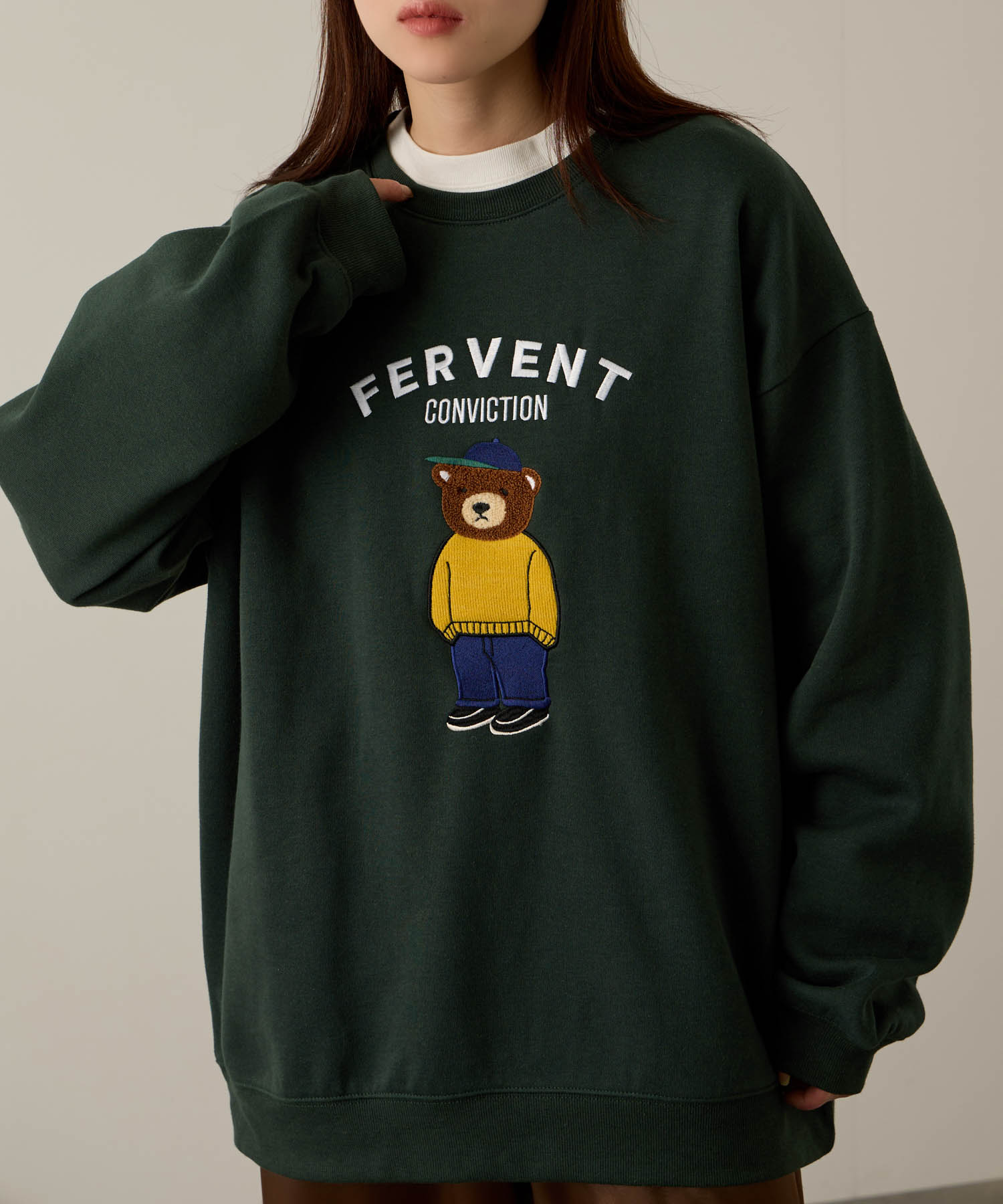 Quash（クアッシュ） 裏起毛 トレーナー メンズ 暖かい ベアー クマ