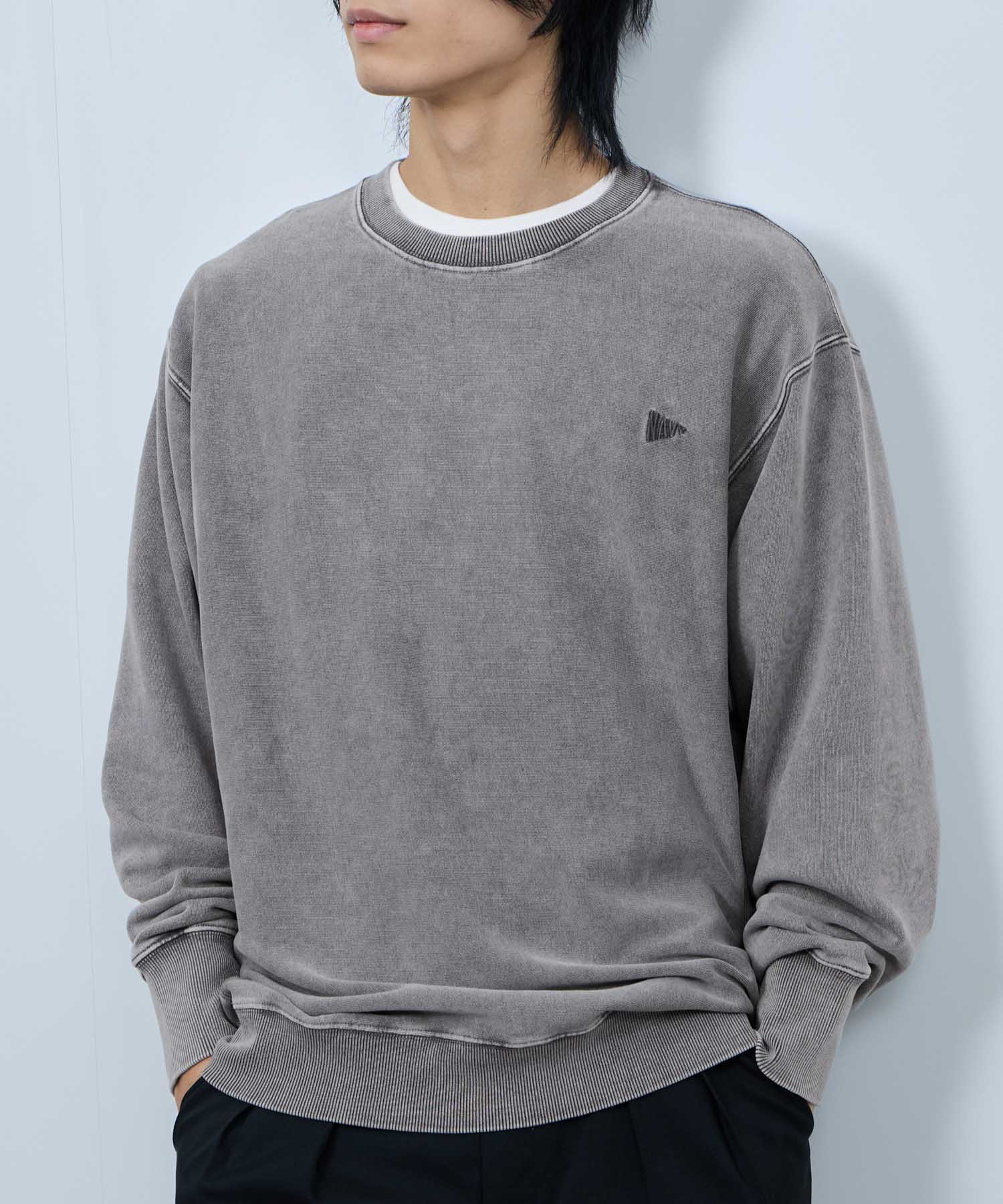 NAVY 裏毛 トレーナー メンズ スウェット 大きめ ゆったり アシッド