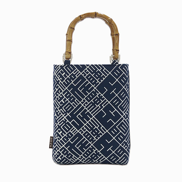 バンブー手提げバッグ 01 縦型 手拭い 祭り小物 祭り用品 手提げバッグ