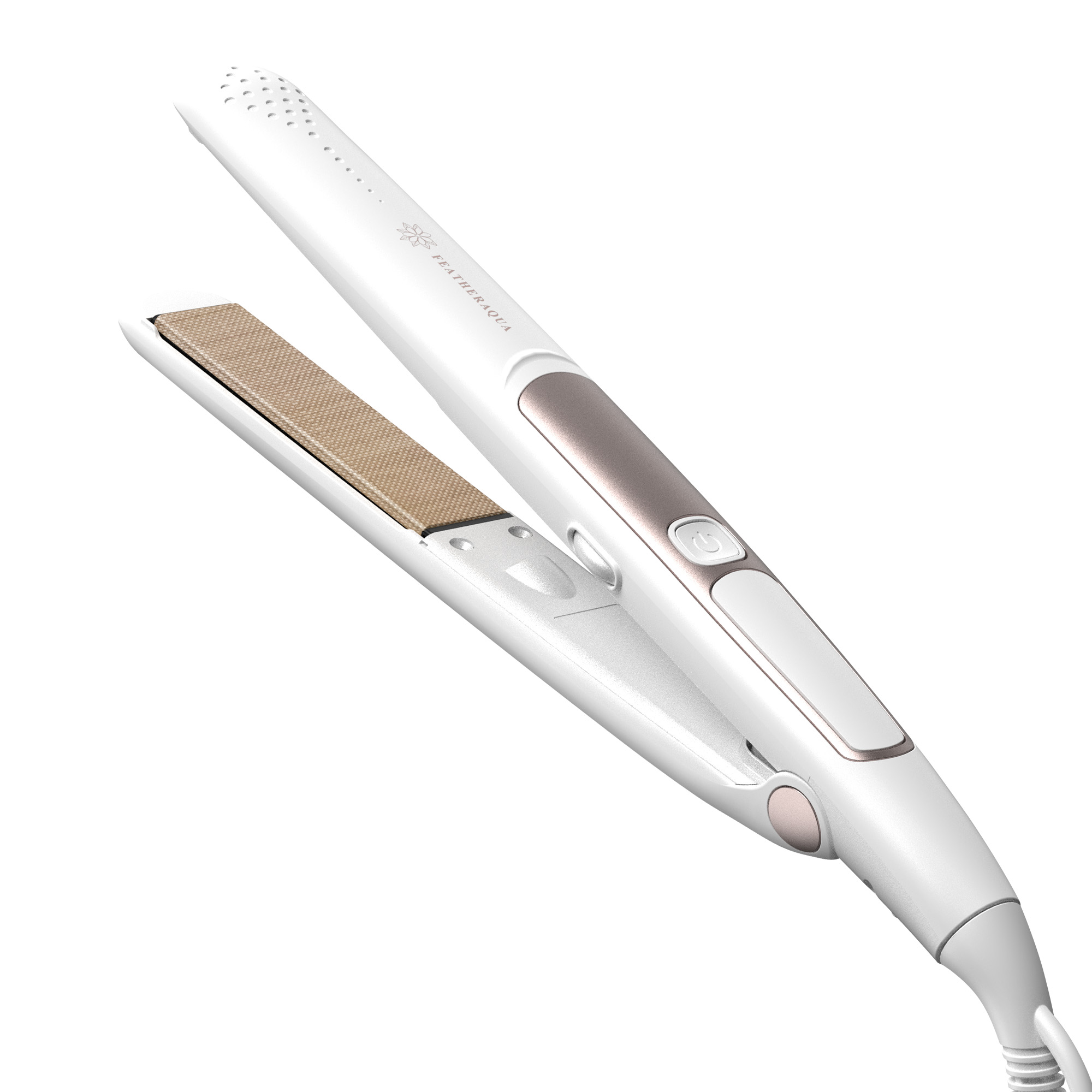 ストレートアイロン ヘアアイロン マイナスイオン 24mm幅 ナノシルク