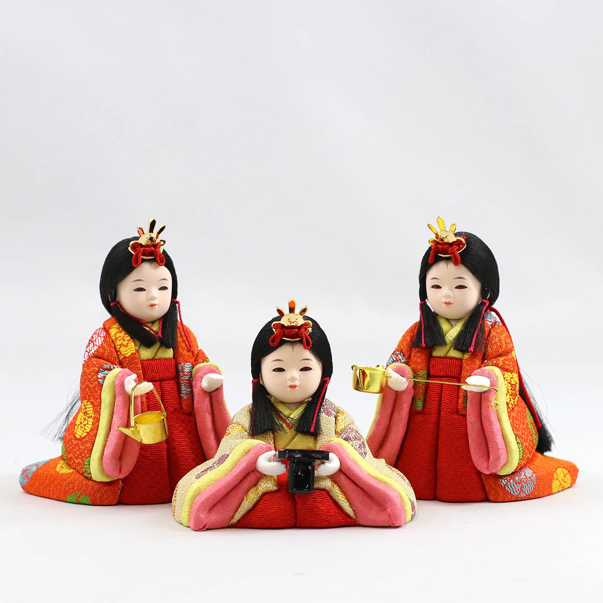 雛人形 木目込み飾り 大里彩作 木目込み雛人形 ももか 竹製 円形 丸型