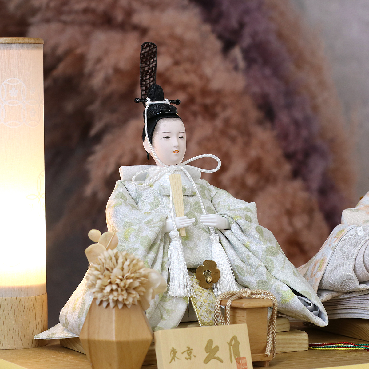 雛人形 ケース飾り 久月 衣裳着 フラワーアート ケース入り 親王飾り