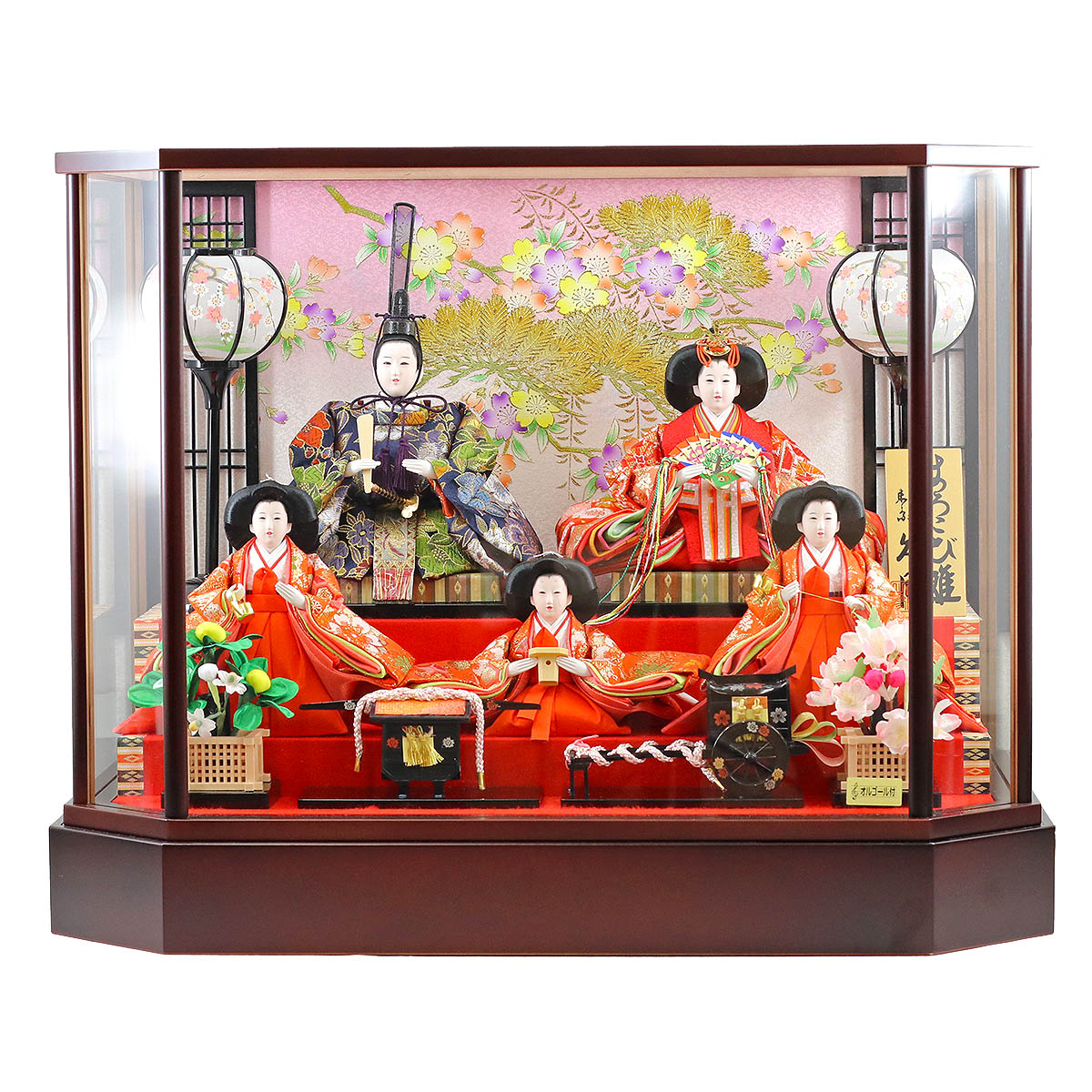 雛人形 ケース飾り 久月 衣裳着 ケース入り 五人揃 芥子親王 柳官女