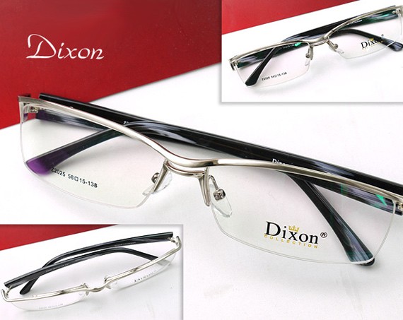 メガネ 度付 Dixon Collection Eyewear ハーフリム Silver ダブル