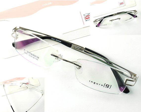 メガネ 度付 Ingro Eyewear Silver ふちなし ツーポイント チタン素材